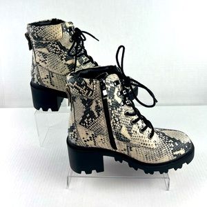 Madden Girl Lace/side zip boots, size 7.5